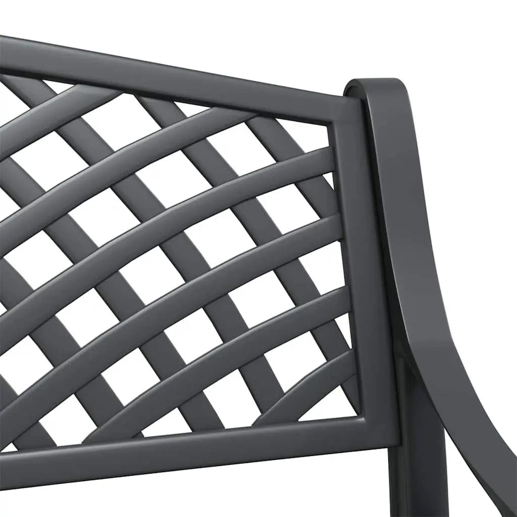 Garden Bench Outdoor Use 102cm Cast Aluminium Black