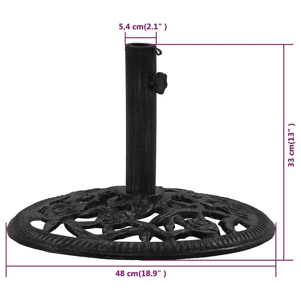 Umbrella Base Black Cast Iron Outdoor Garden Patio Stand Stable Heavy Duty