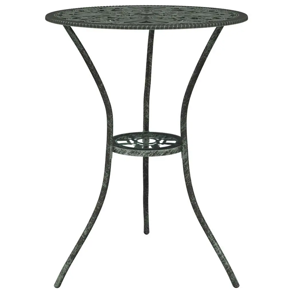 Bistro Set Outdoor Garden Patio Furniture 3 Piece Cast Aluminium Green Floral