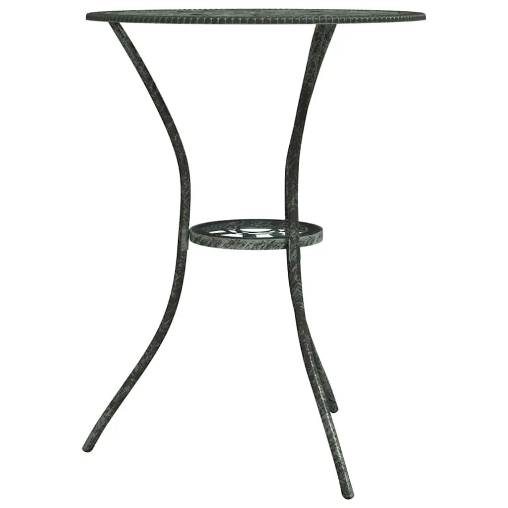 Bistro Set Outdoor Garden Patio Furniture 3 Piece Cast Aluminium Green Floral