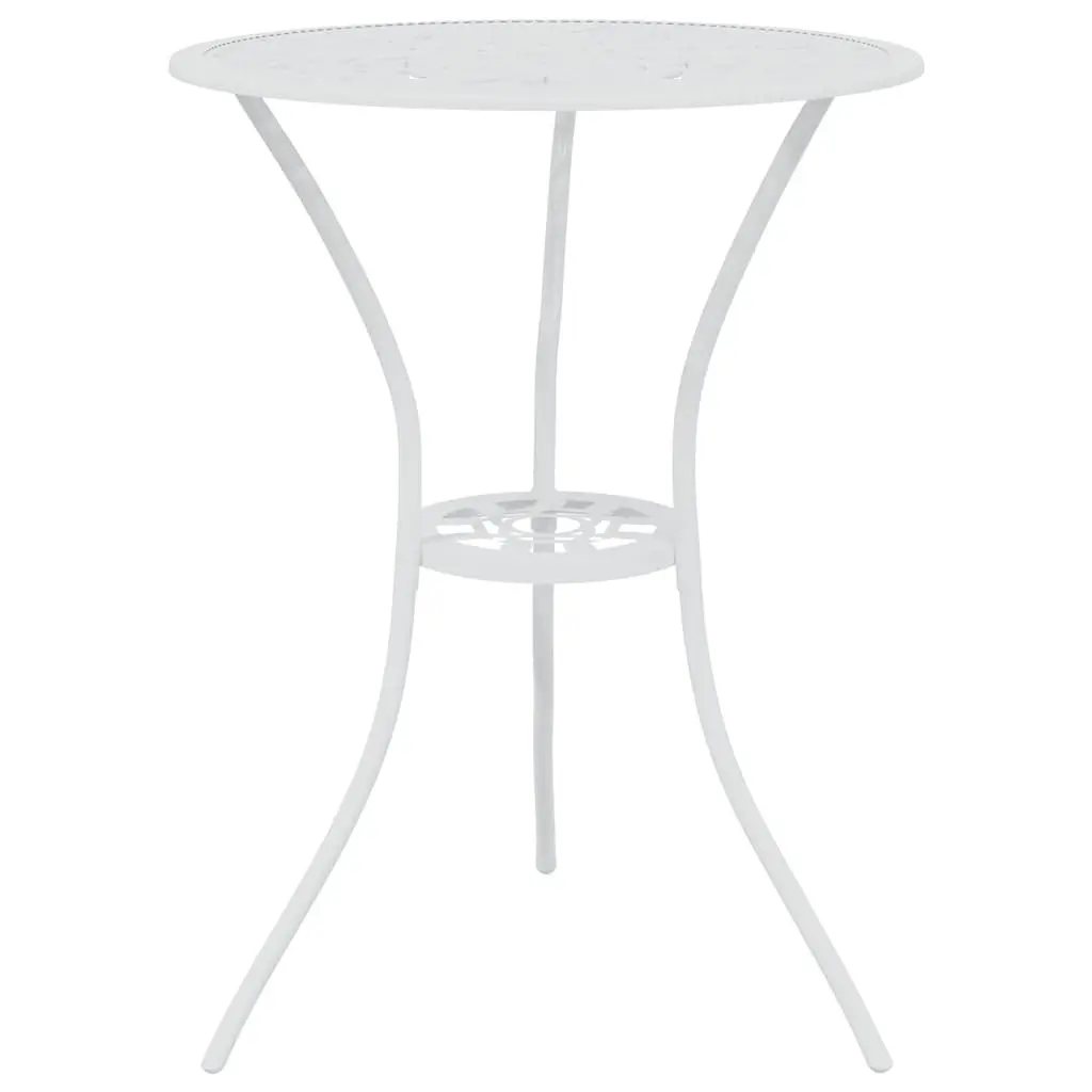 Bistro Set Outdoor Use 3 Piece White Cast Aluminium