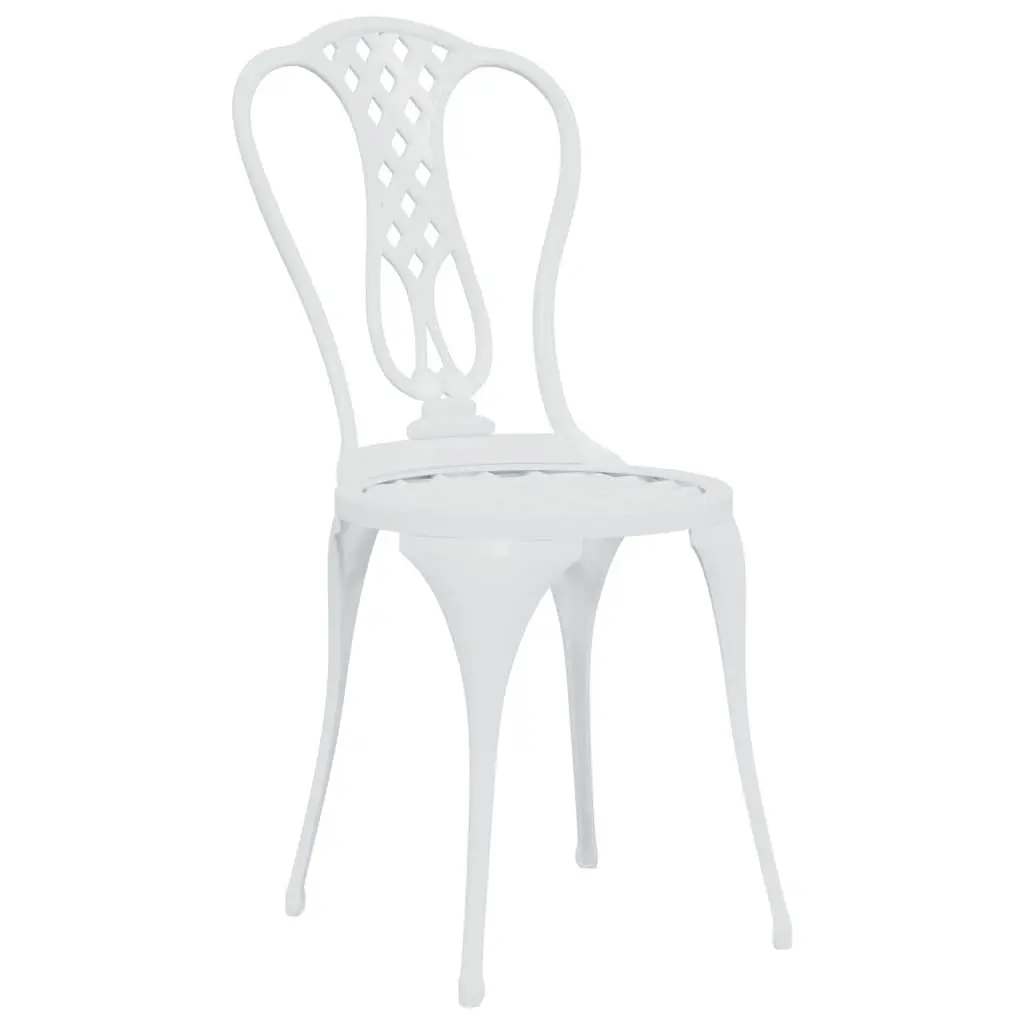 Bistro Set Outdoor Use 3 Piece White Cast Aluminium