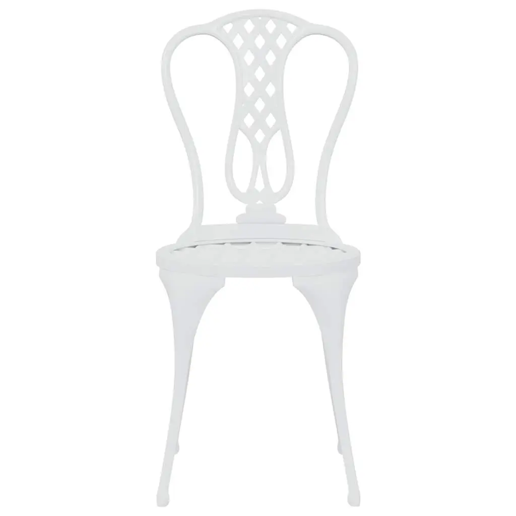 Bistro Set Outdoor Use 3 Piece White Cast Aluminium