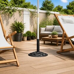 Umbrella Base Cast Iron Black 40x40x32 cm Garden Outdoor Stand Weight Heavy Duty