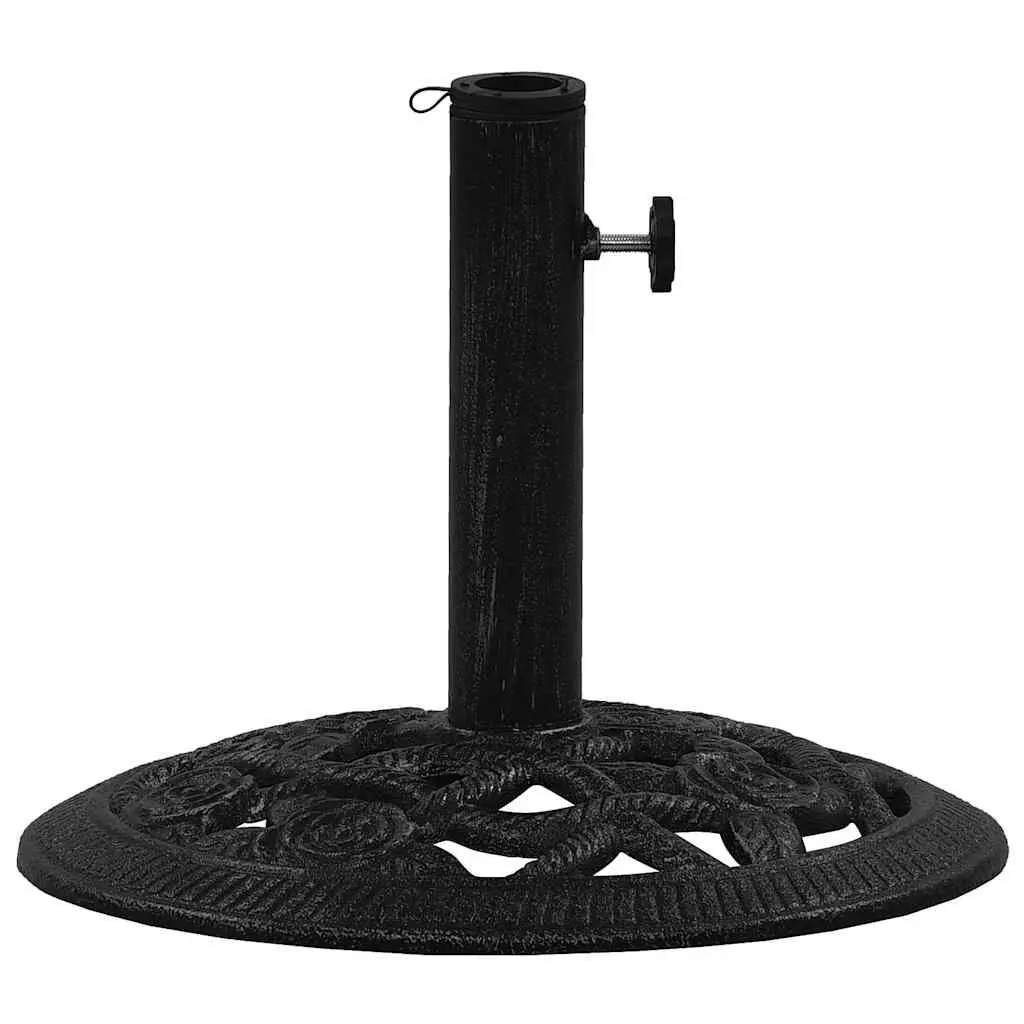 40x40x32 cm Cast Iron Umbrella Base in Black with Adapter