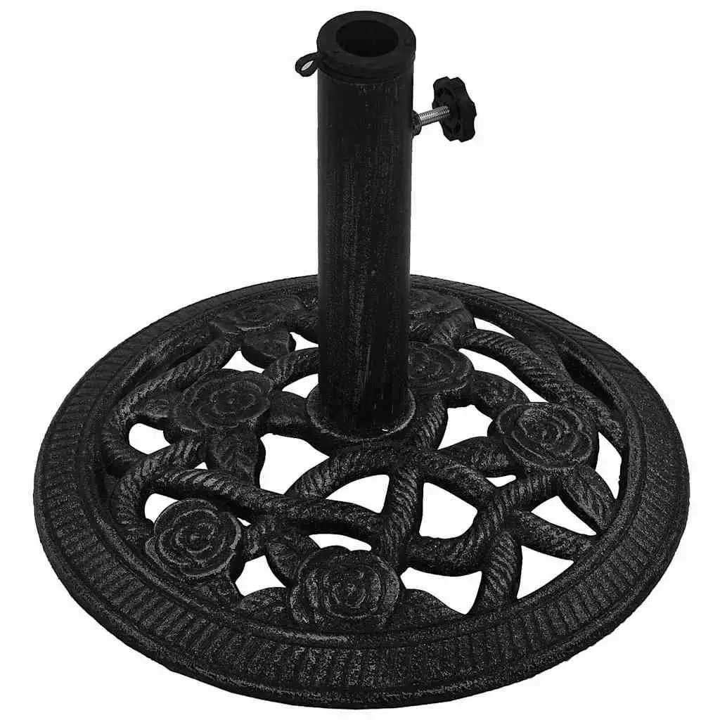 40x40x32 cm Cast Iron Umbrella Base in Black with Adapter