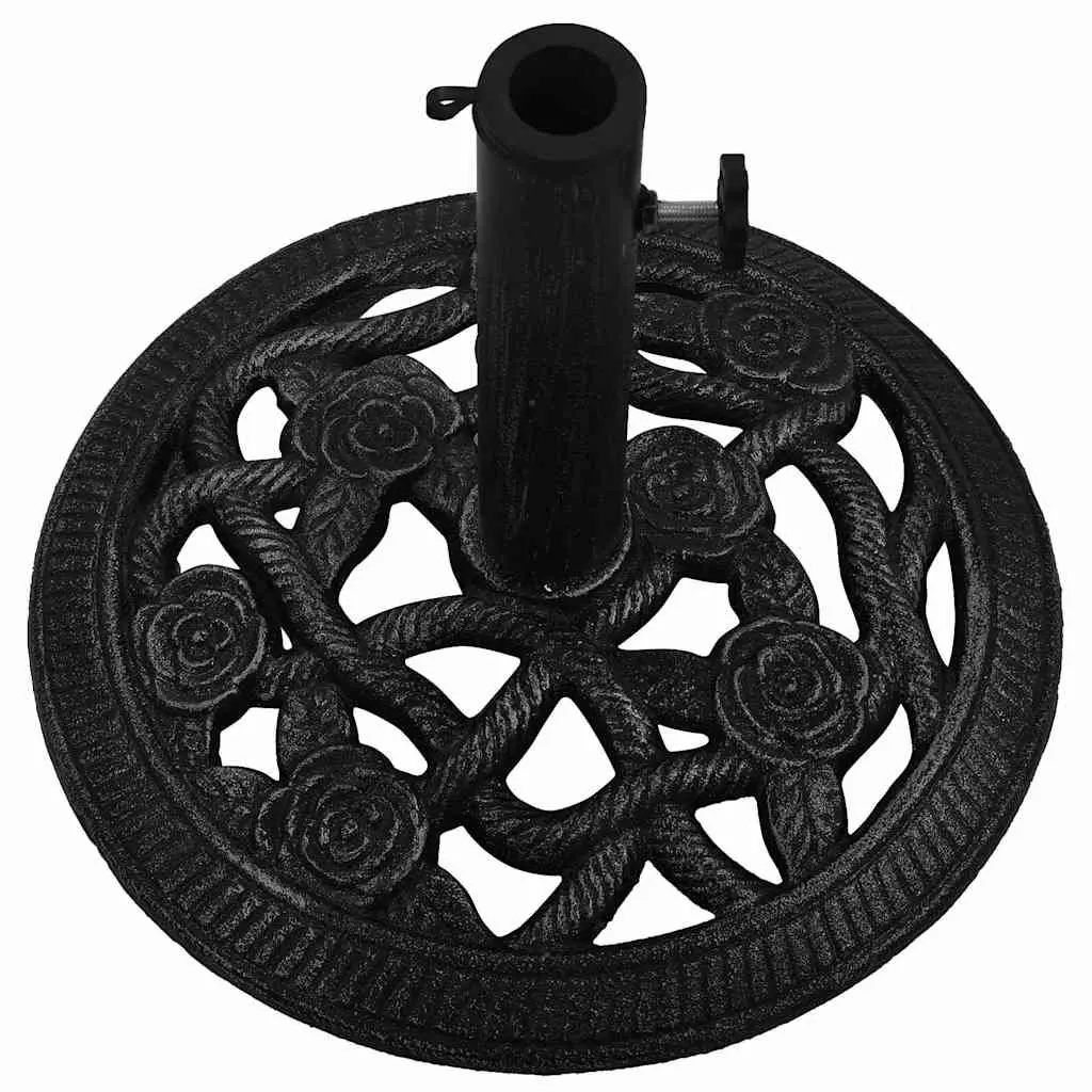 40x40x32 cm Cast Iron Umbrella Base in Black with Adapter