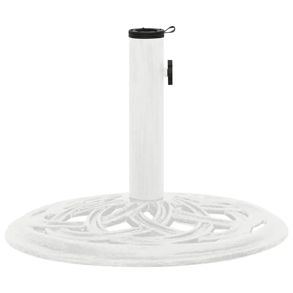 Umbrella Base White Cast Iron Outdoor Garden Patio Stand Weighted Heavy Duty