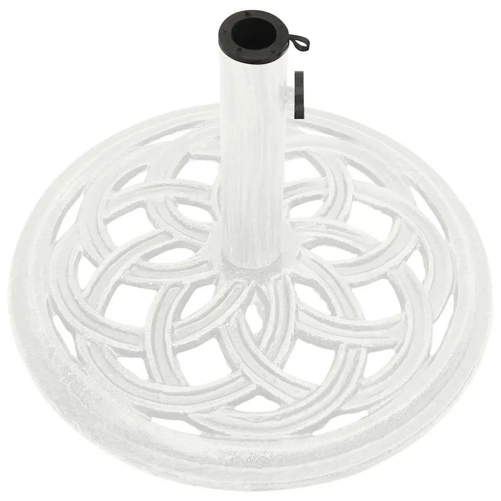 Umbrella Base White Cast Iron Outdoor Garden Patio Stand Weighted Heavy Duty