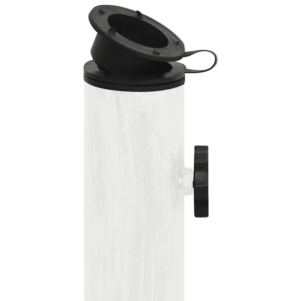 Umbrella Base White Cast Iron Outdoor Garden Patio Stand Weighted Heavy Duty