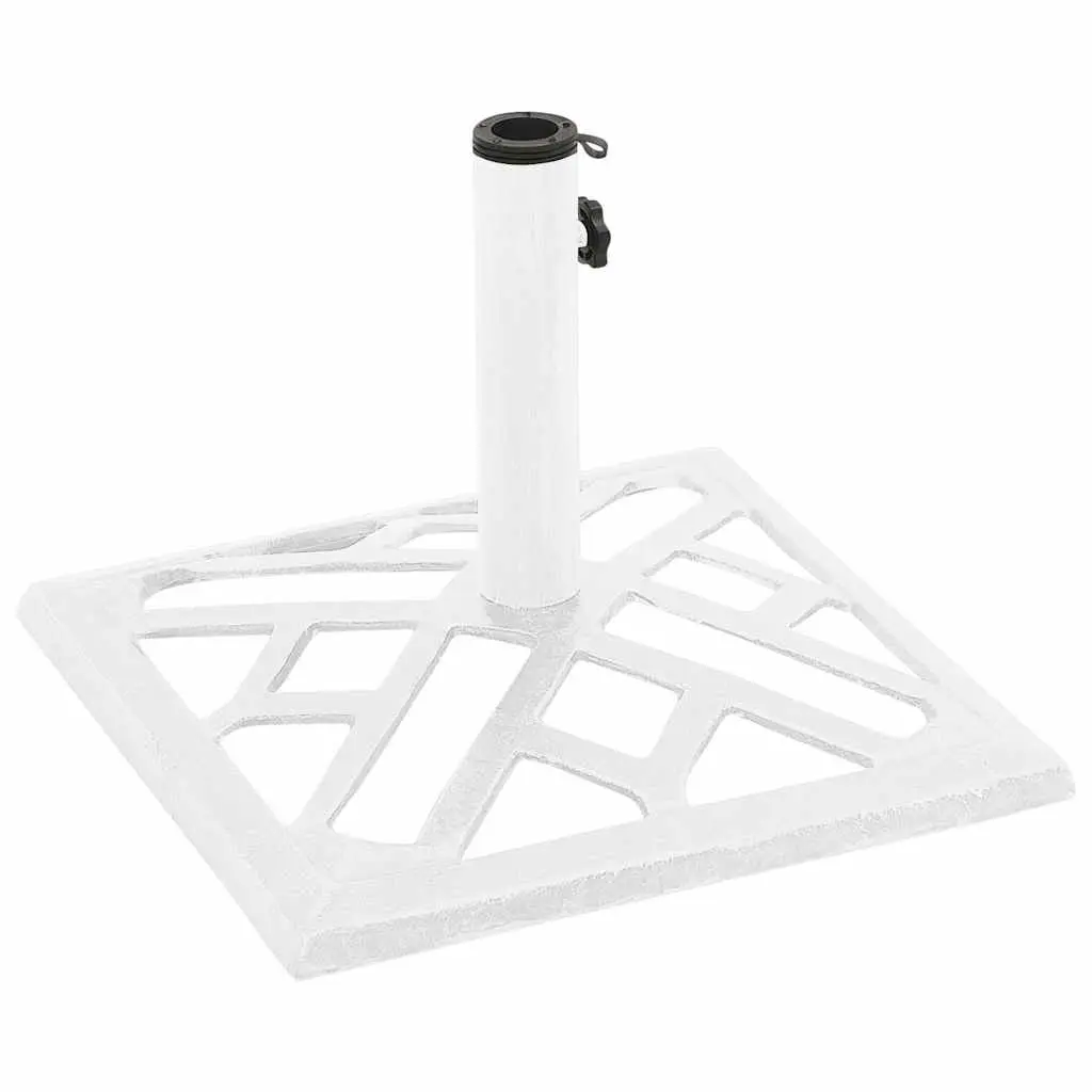 Umbrella Base White 44x44x31cm Cast Iron Outdoor Garden Patio Stand Heavy Duty