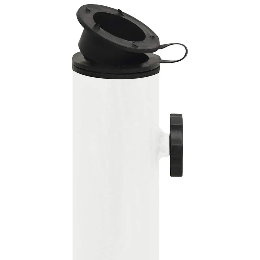 Umbrella Base White 44x44x31cm Cast Iron Outdoor Garden Patio Stand Heavy Duty
