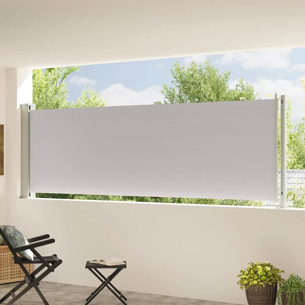 Retractable Side Awning for Patio 117x600cm Grey