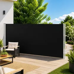 Retractable Side Awning Specifications: 180x600cm Black
