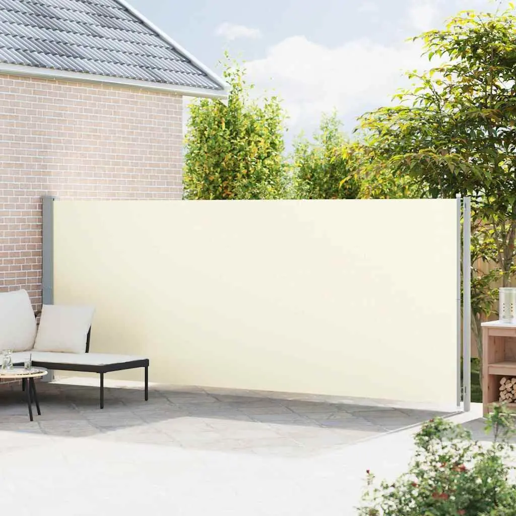 Retractable Side Awning for Patio 180x600cm Cream