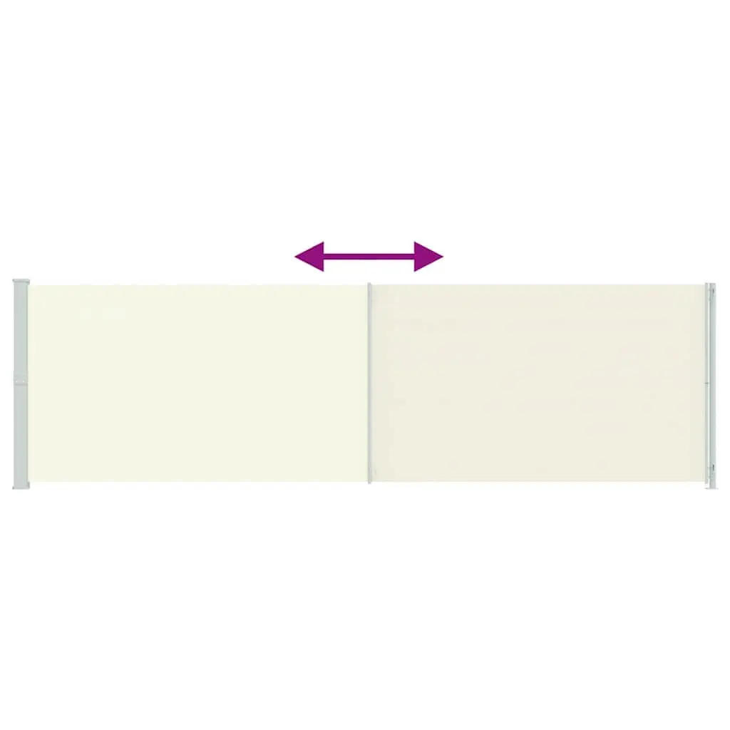 Retractable Side Awning for Patio 180x600cm Cream