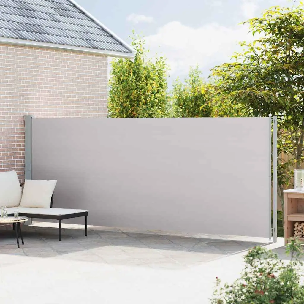 Retractable Side Awning Patio Screen Balcony Privacy Shade Grey Outdoor Garden