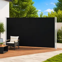 Retractable Side Awning Specifications: 200x600 cm Black