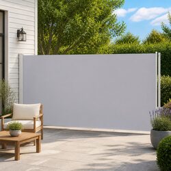 Dimensions: 200x600 cm Grey Retractable Side Awning
