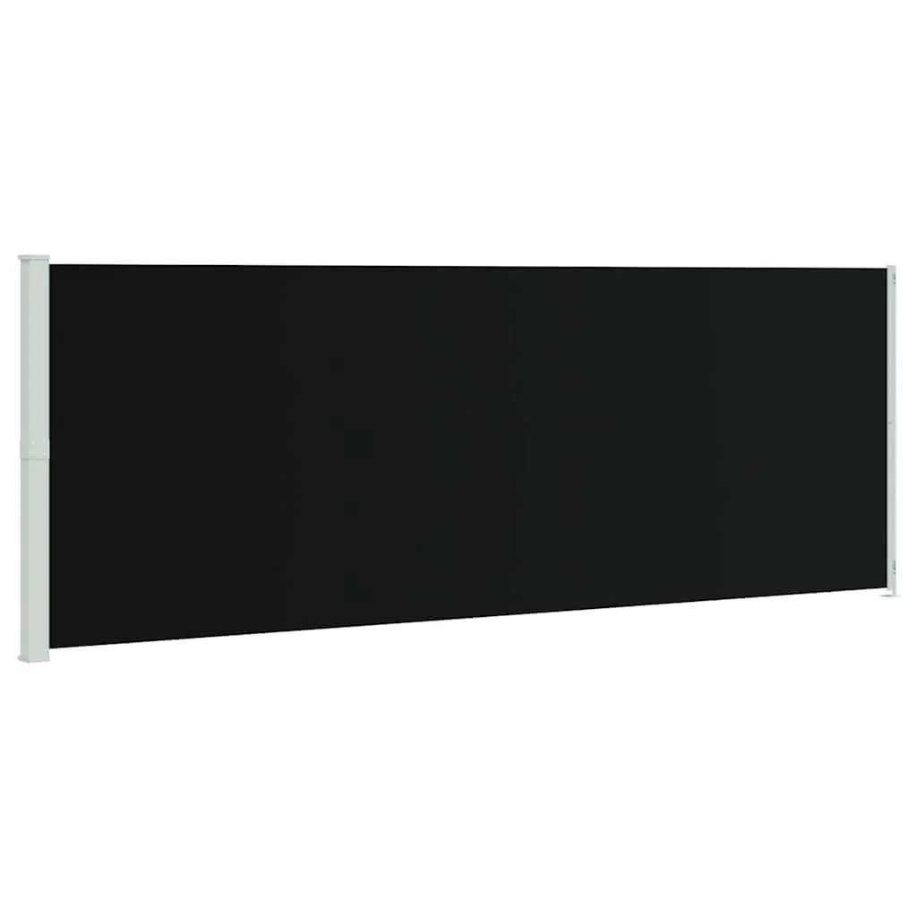 Patio Retractable Side Awning 220x600cm Outdoor Privacy Screen Sunshade Black