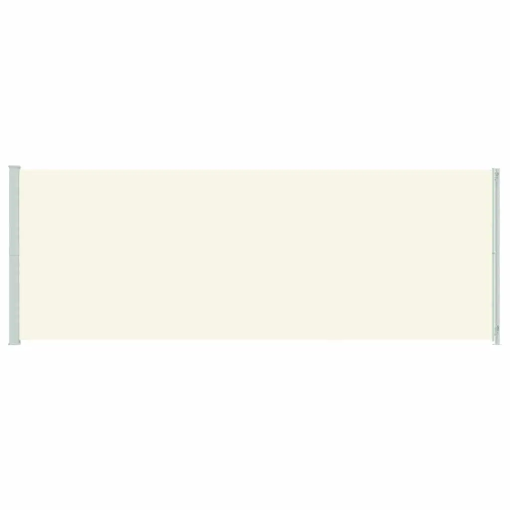 Retractable Side Awning Privacy Screen Cream 220cm x 600cm Outdoor Sunshade for Patio Balcony