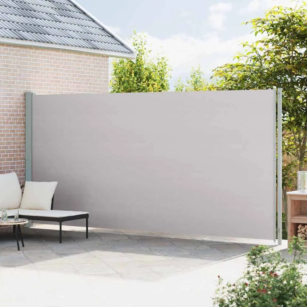 Patio Retractable Side Awning 220x600cm Outdoor Privacy Screen Sunshade Grey