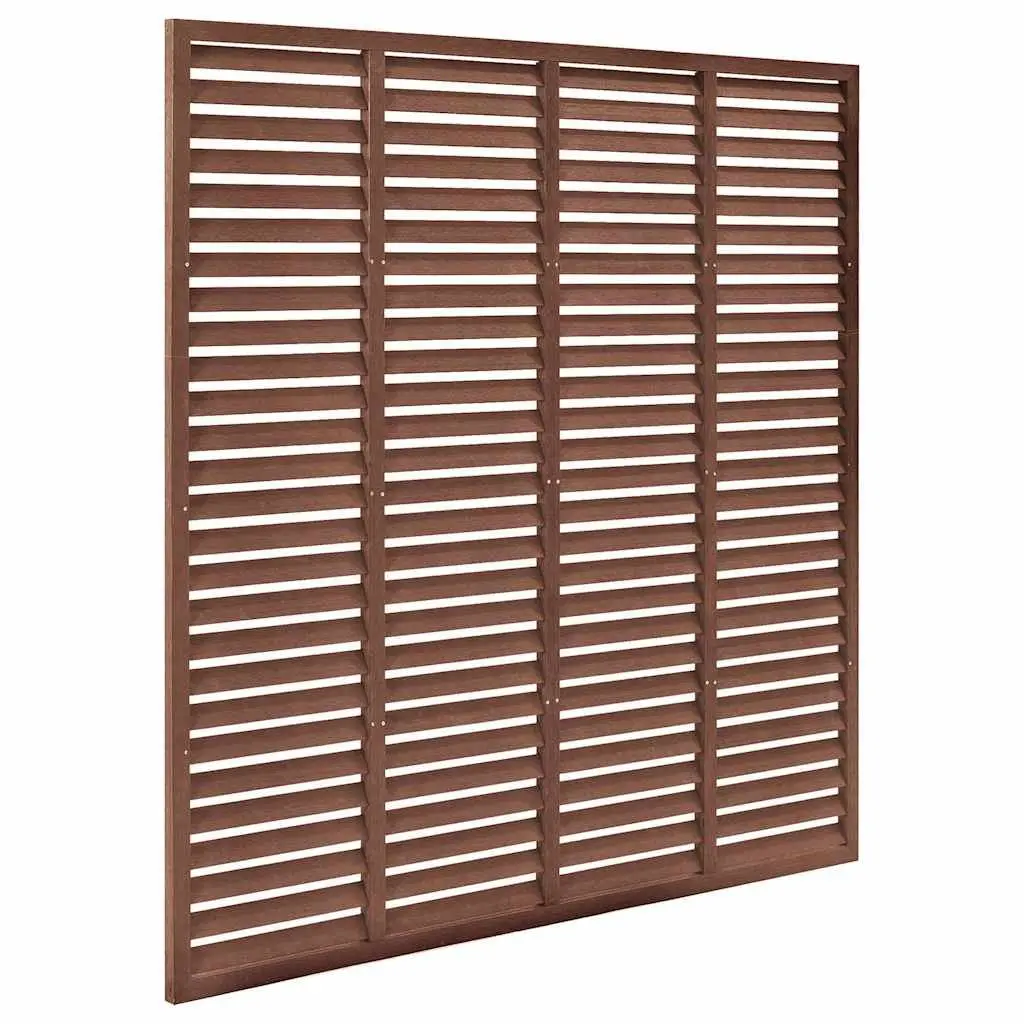 Louver Privacy Screen Panel 180x180cm Brown Outdoor Partition Garden Shading