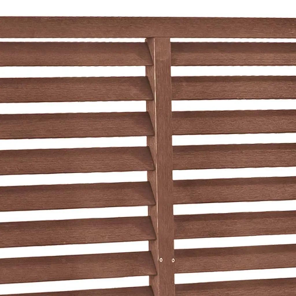 Louver Privacy Screen Panel 180x180cm Brown Outdoor Partition Garden Shading