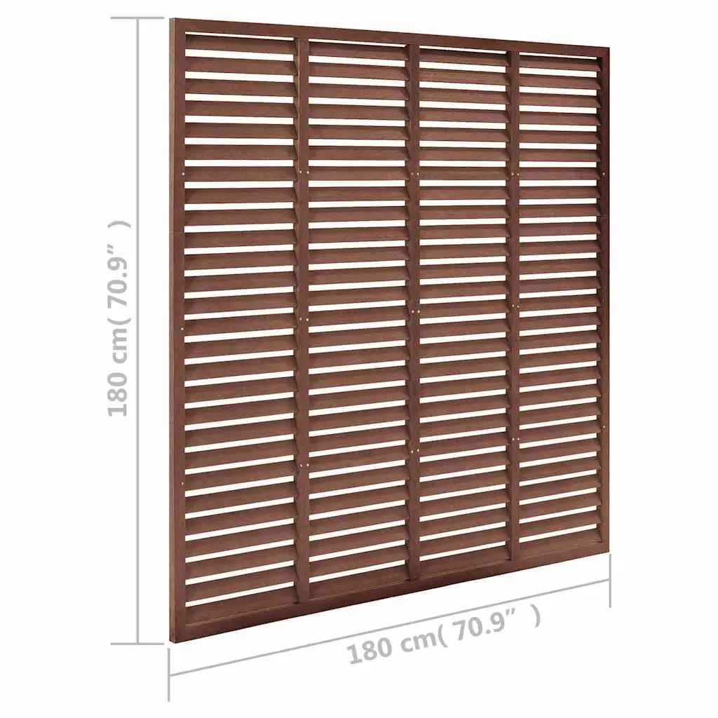 Louver Privacy Screen Panel 180x180cm Brown Outdoor Partition Garden Shading