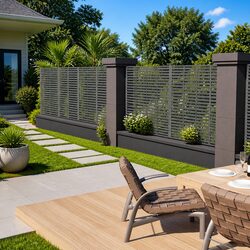 Specifications for Louver Fence Panel 180x180 cm Grey