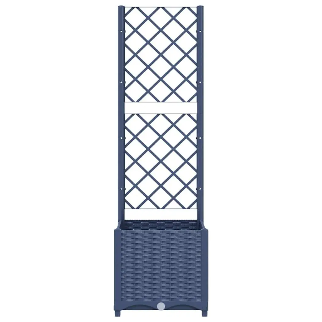 Garden Planter with Trellis for Outdoor Use Grey 40x40x136cm