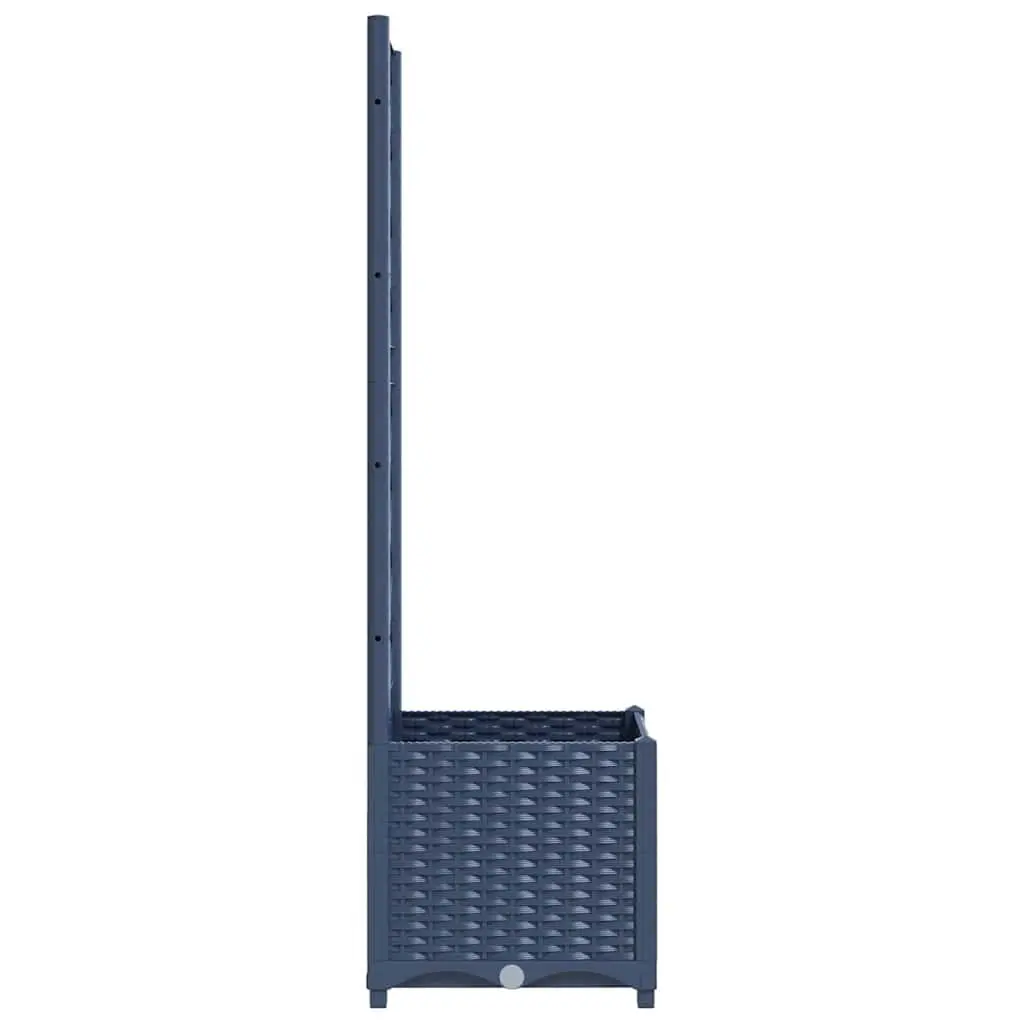 Garden Planter with Trellis for Outdoor Use Grey 40x40x136cm