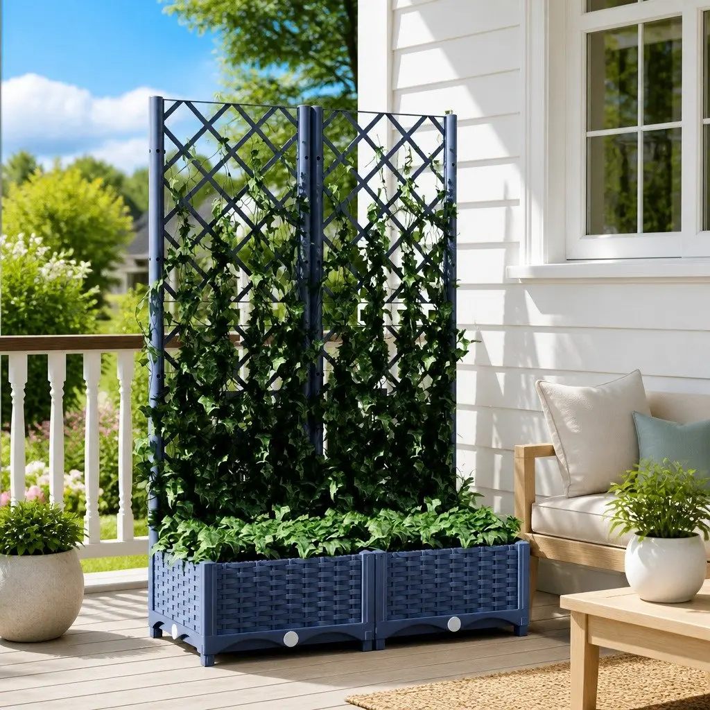 Garden Planter with Trellis Outdoor 80x40x121.5cm