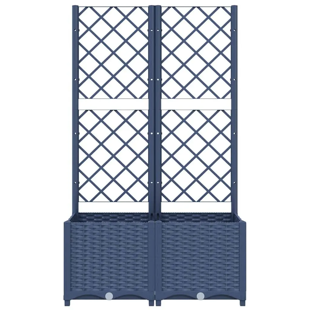 Garden Planter with Trellis Outdoor Climbing Plants Support Grey 80 x 40 x 136 cm