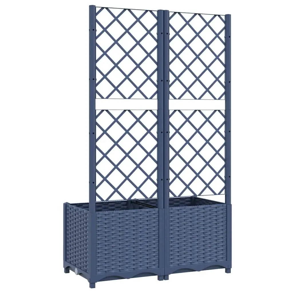 Garden Planter with Trellis Outdoor Climbing Plants Support Grey 80 x 40 x 136 cm