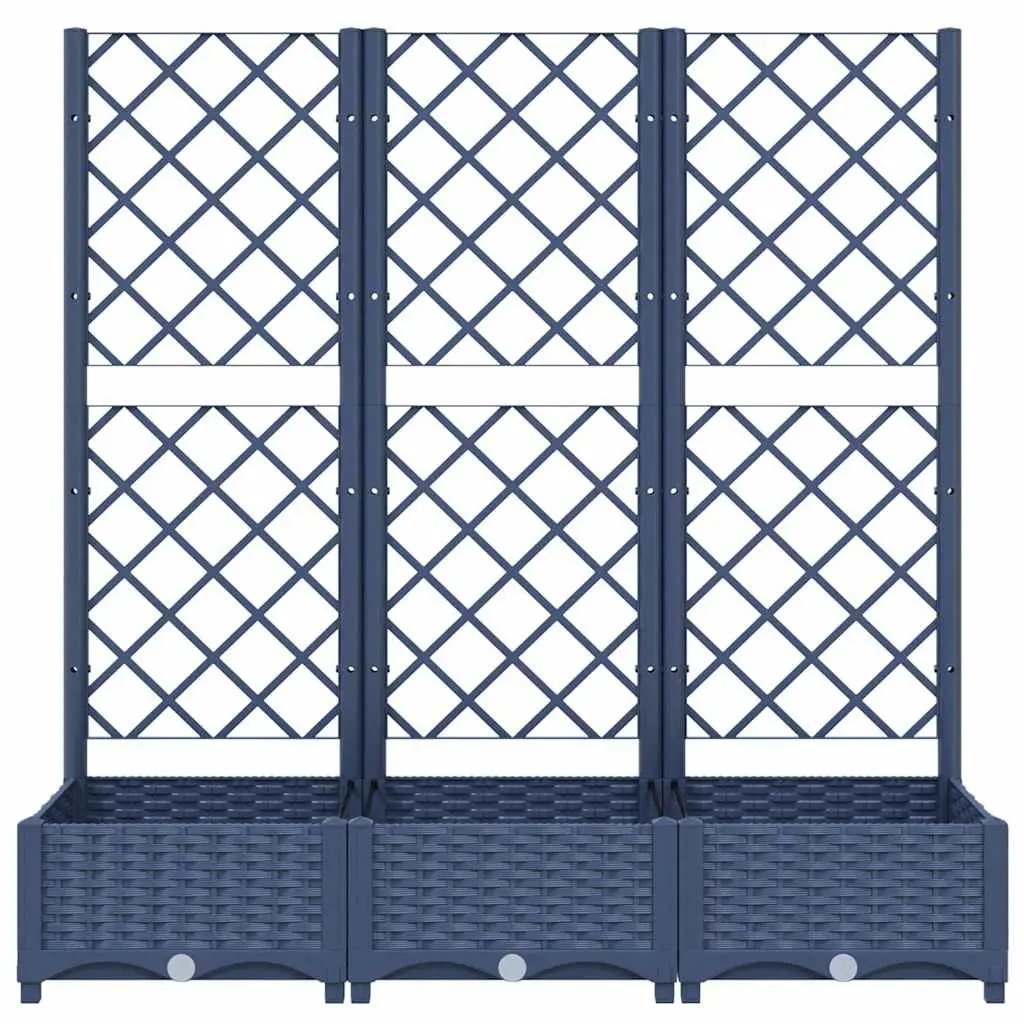 Garden Planter with Trellis Grey 120x40x121.5cm Outdoor Climbing Plant Support