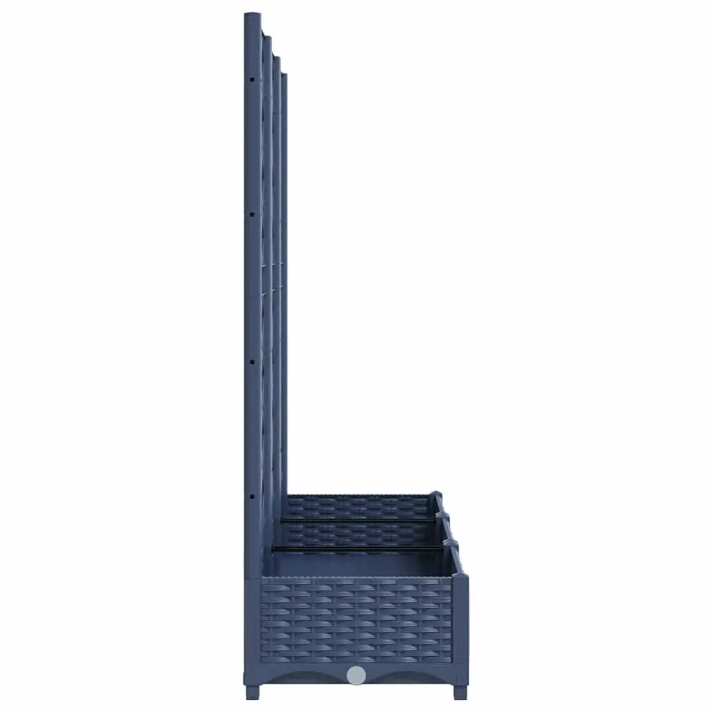 Garden Planter with Trellis Grey 120x40x121.5cm Outdoor Climbing Plant Support
