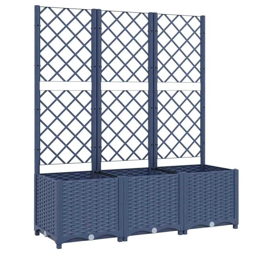 Garden Planter with Trellis for Outdoor Climbing Plants 120 x 40 x 136 cm Grey