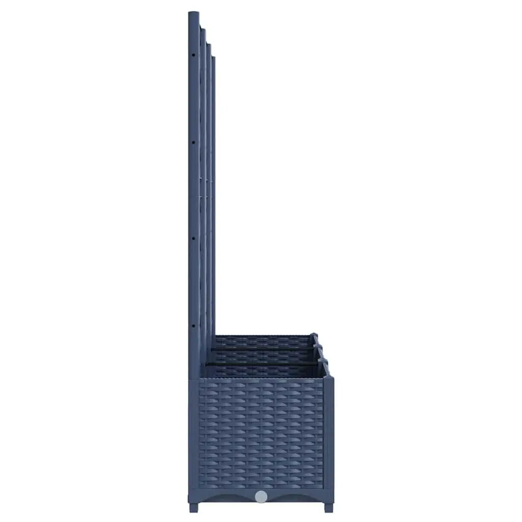 Garden Planter with Trellis for Outdoor Climbing Plants 120 x 40 x 136 cm Grey