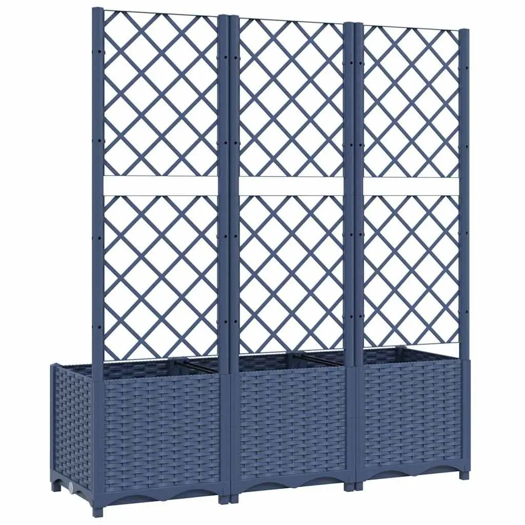 Garden Planter with Trellis for Outdoor Climbing Plants 120 x 40 x 136 cm Grey