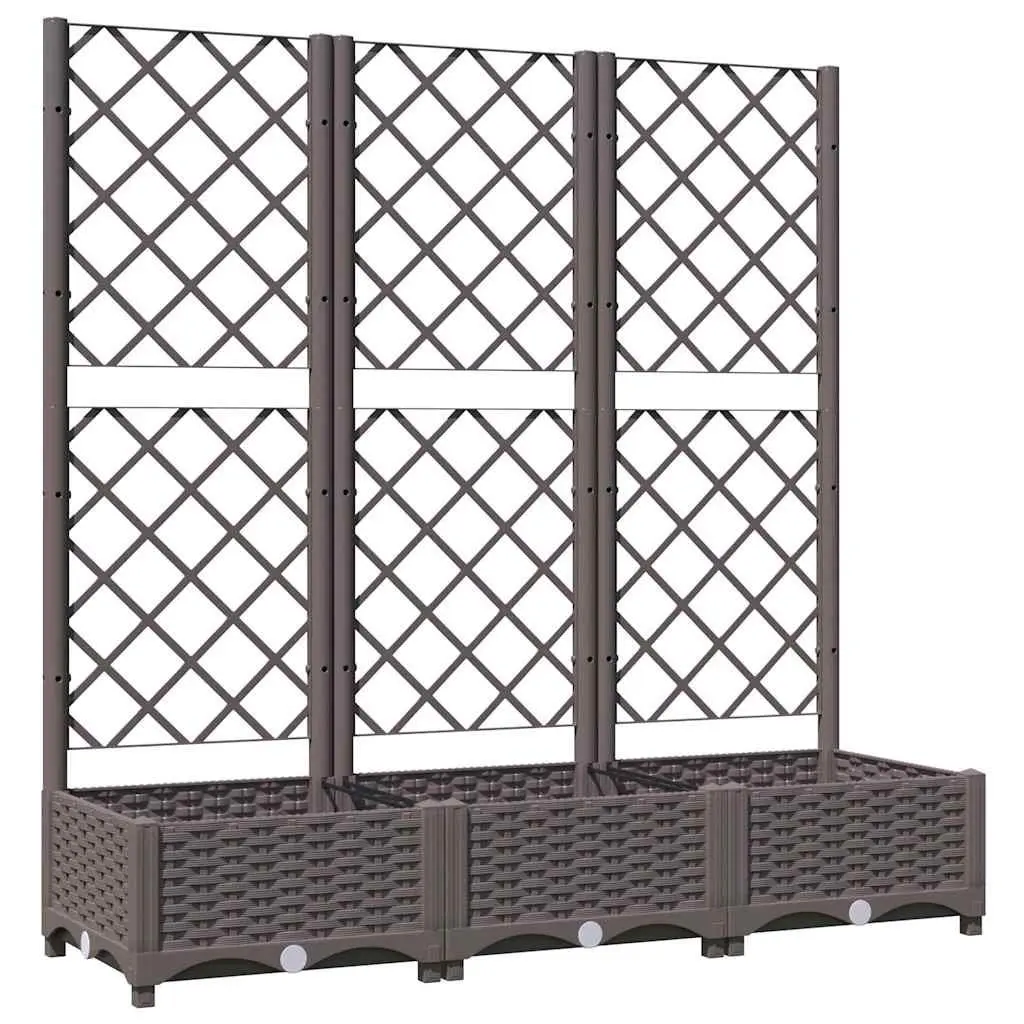 Garden Planter with Trellis for Outdoor Use 120 x 40 x 121.5 cm Brown