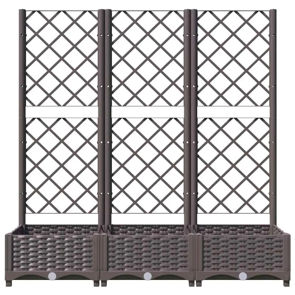 Garden Planter with Trellis for Outdoor Use 120 x 40 x 121.5 cm Brown
