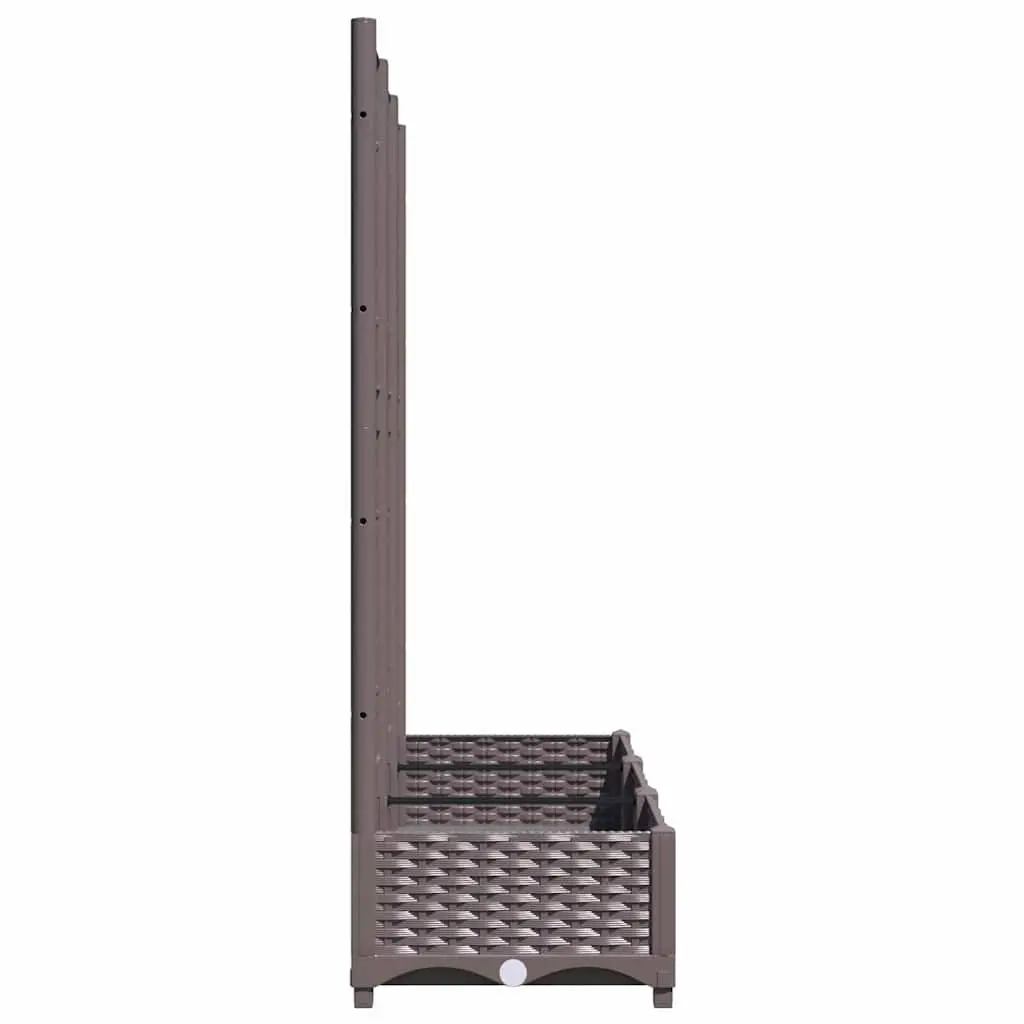 Garden Planter with Trellis for Outdoor Use 120 x 40 x 121.5 cm Brown
