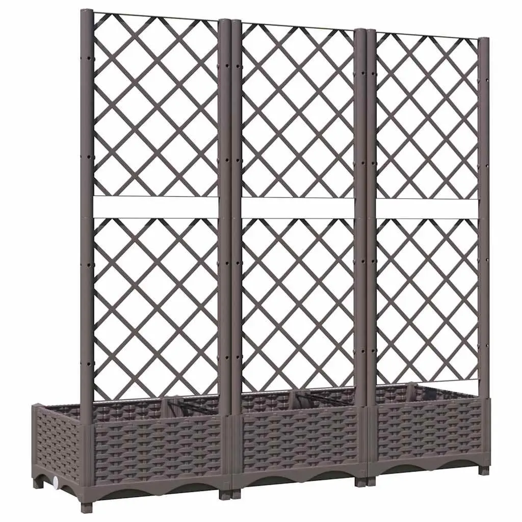 Garden Planter with Trellis for Outdoor Use 120 x 40 x 121.5 cm Brown