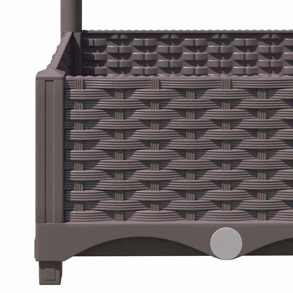 Garden Planter with Trellis for Outdoor Use 120 x 40 x 121.5 cm Brown