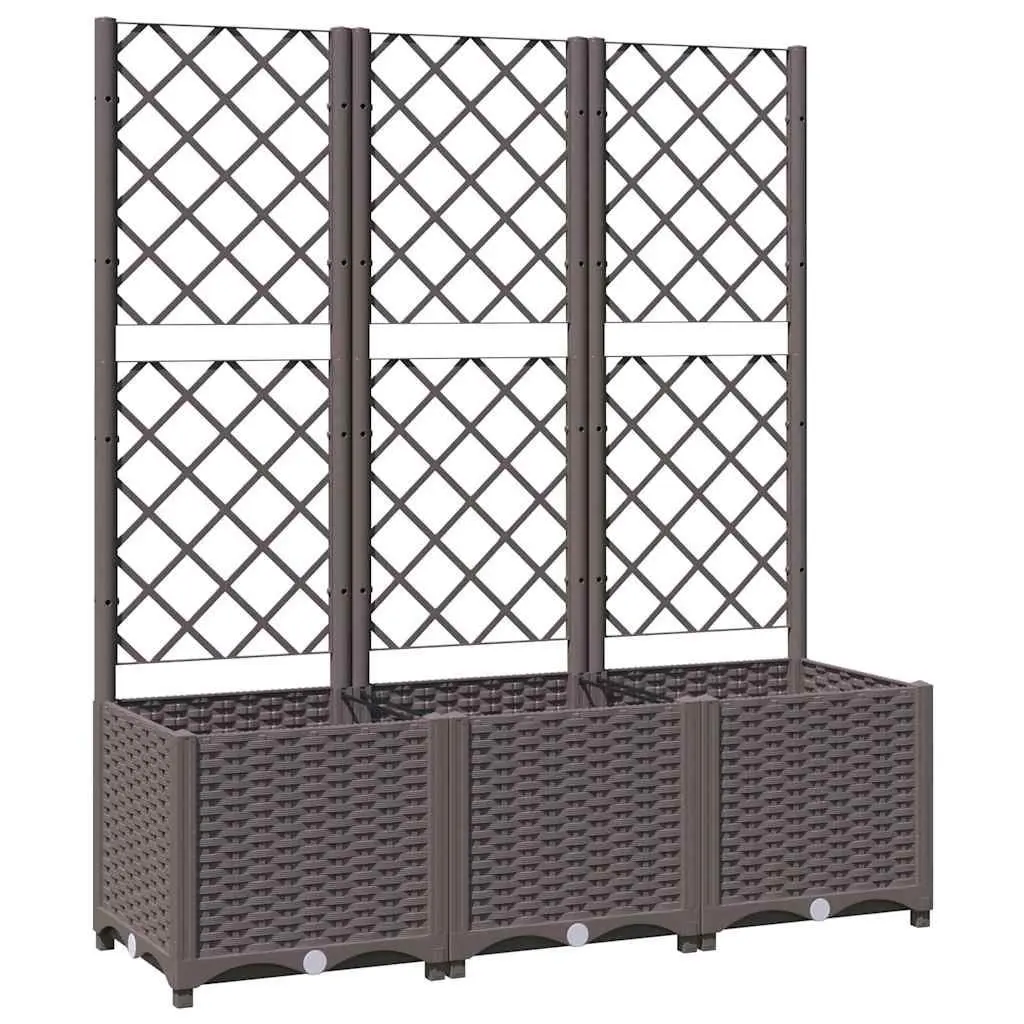 Garden Planter with Trellis for Outdoor Climbing Plants 120 x 40 x 136 cm Brown