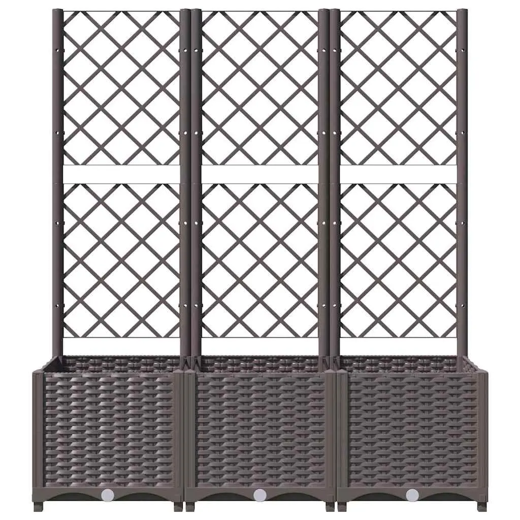 Garden Planter with Trellis for Outdoor Climbing Plants 120 x 40 x 136 cm Brown