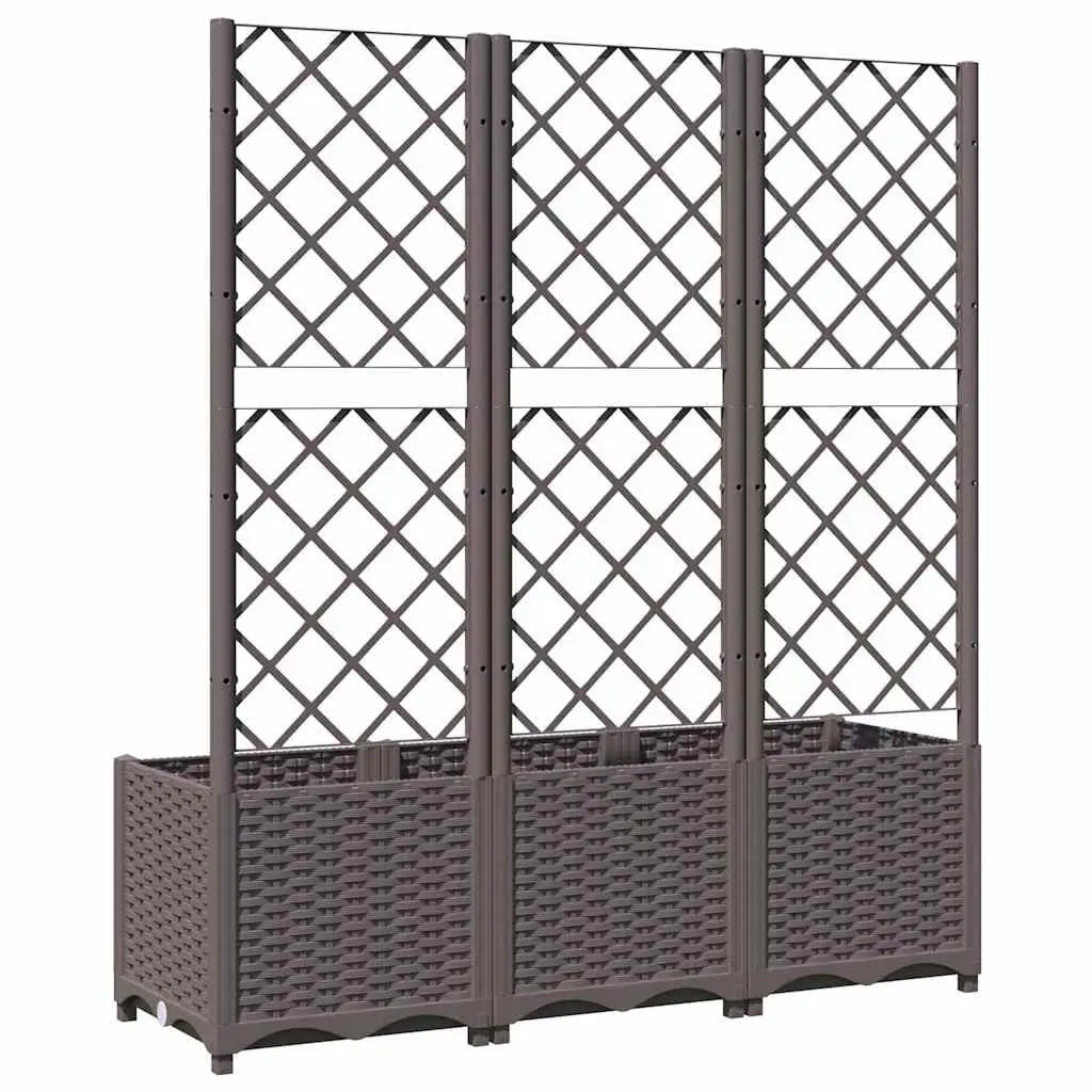 Garden Planter with Trellis for Outdoor Climbing Plants 120 x 40 x 136 cm Brown