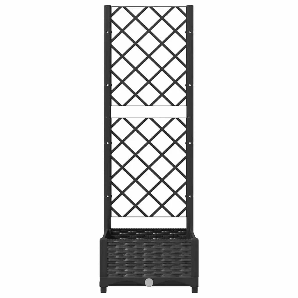 Garden Planter with Trellis for Outdoor Use Black 40 x 40 x 121.5 cm