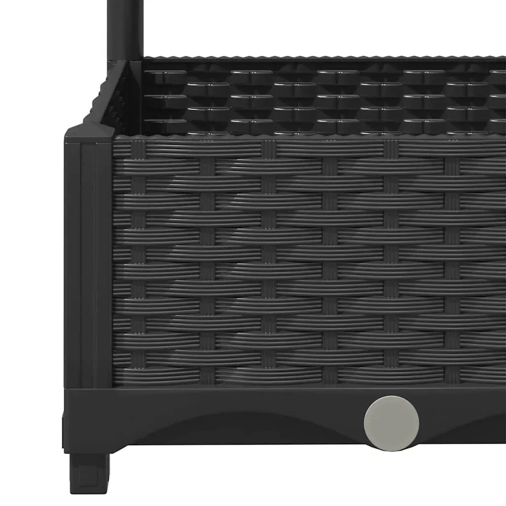 Garden Planter with Trellis for Outdoor Use Black 40 x 40 x 121.5 cm